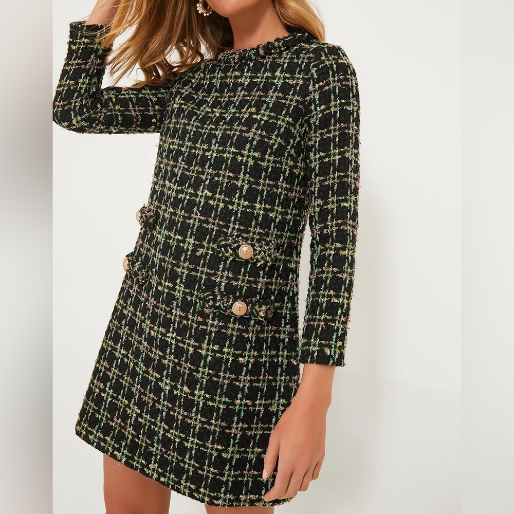 Tuckernuck Holly Tinsel Tweed Long Sleeve Jackie Dress. Size Large.